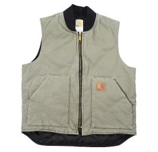 画像1: Used Carhartt Duck Vest Loden (1)