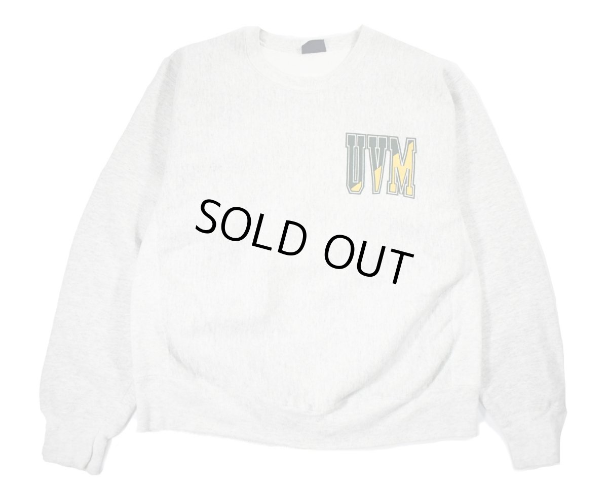 画像1: Used Crew Neck Sweat Shirt "UVM" made in USA 両面プリント (1)