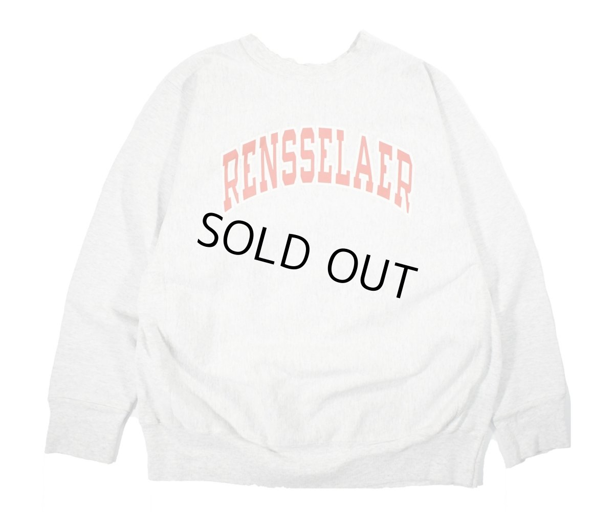 画像1: Used Crew Neck Sweat Shirt "Rensselaer" made in USA 両面プリント (1)