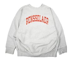 画像1: Used Crew Neck Sweat Shirt "Rensselaer" made in USA 両面プリント (1)