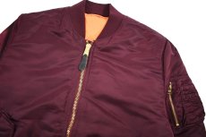 画像2: Used Alpha MA-1 Flight Jacket Burgundy (2)