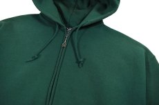 画像2: Used Russell Athletic Blank Zip Sweat Hoodie Green made in USA (2)