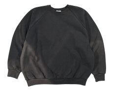 画像1: Used Fruit of the Loom Raglan Sleeve Blank Sweat Shirt Fade Black (1)