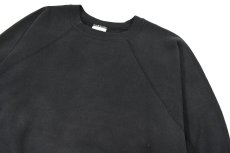 画像2: Used Hanes Raglan Sleeve Blank Sweat Shirt Black made in USA (2)