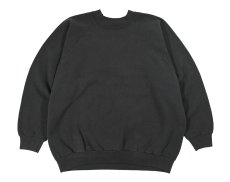 画像1: Used Fruit of the Loom Raglan Sleeve Blank Sweat Shirt Black made in USA (1)