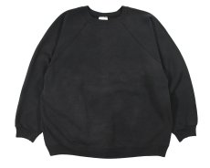 画像1: Used Hanes Raglan Sleeve Blank Sweat Shirt Black made in USA (1)