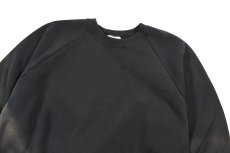 画像2: Used Fruit of the Loom Raglan Sleeve Blank Sweat Shirt Fade Black (2)