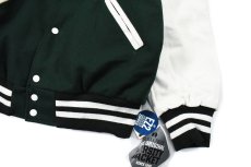 画像3: Holloway Melton/Leather Varsity Jacket Green/White (3)