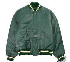 画像1: Holloway Leather Varsity Jacket Green (1)