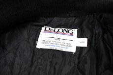 画像4: Used DeLong Melton/Leather Varsity Jacket Black/Grey made in USA (4)