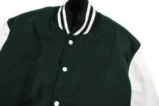 画像2: Holloway Melton/Leather Varsity Jacket Green/White (2)