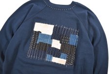 画像2: Used Raglan Sleeve Customized Sweat Shirt Navy (2)