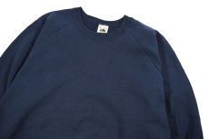 画像2: Deadstock Fruit of the Loom Raglan Sleeve Blank Sweat Shirt Navy made in USA (2)