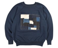 画像1: Used Raglan Sleeve Customized Sweat Shirt Navy (1)