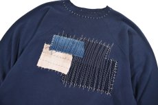 画像2: Used Hanes Raglan Sleeve Customized Sweat Shirt Navy (2)