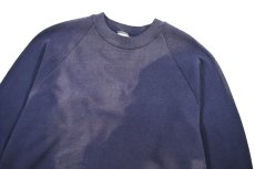 画像2: Used Jerzees Raglan Sleeve Blank Sweat Shirt Fade Navy made in USA (2)