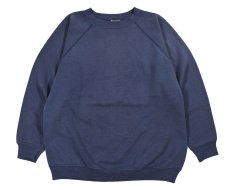 画像1: Used Hanes Raglan Sleeve Blank Sweat Shirt Navy made in USA (1)