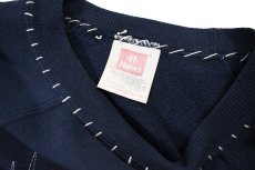 画像4: Used Hanes Raglan Sleeve Customized Sweat Shirt Navy (4)