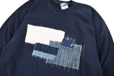 画像2: Used Fruit of the Loom Raglan Sleeve Customized Sweat Shirt Navy (2)