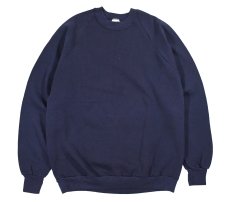 画像1: Deadstock Jerzees Raglan Sleeve Blank Sweat Shirt Navy made in USA (1)