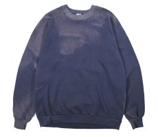 画像1: Used Jerzees Raglan Sleeve Blank Sweat Shirt Fade Navy made in USA (1)