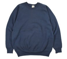 画像1: Deadstock Fruit of the Loom Raglan Sleeve Blank Sweat Shirt Navy made in USA (1)