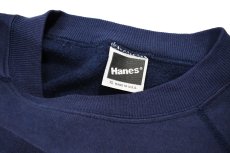 画像4: Used Hanes Raglan Sleeve Blank Sweat Shirt Navy made in USA (4)