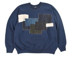 画像1: Used Fruit of the Loom Raglan Sleeve Customized Sweat Shirt Navy (1)