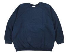 画像1: Used Fruit of the Loom Raglan Sleeve Blank Sweat Shirt Navy (1)