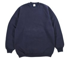 画像1: Used Super Weights by Russell Raglan Sleeve Blank Sweat Shirt Navy made in USA (1)