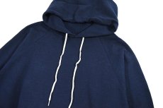 画像2: Used Hanes Raglan Sleeve Blank Sweat Hoodie Navy made in USA (2)