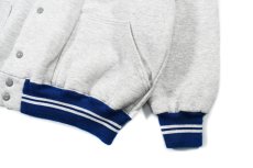 画像3: Used Dodger Sweat Varsity Jacket Ash/Blue (3)