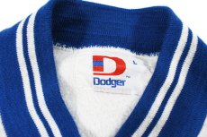 画像4: Used Dodger Sweat Varsity Jacket Ash/Blue (4)