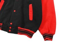 画像3: Used Fruit of the Loom Sweat Varsity Jacket Black/Red (3)