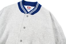 画像2: Used Dodger Sweat Varsity Jacket Ash/Blue (2)