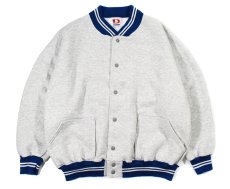 画像1: Used Dodger Sweat Varsity Jacket Ash/Blue (1)