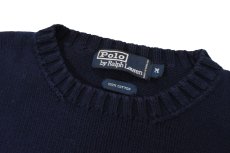 画像4: Used Polo Ralph Lauren Cotton Knit Sweater Navy (4)