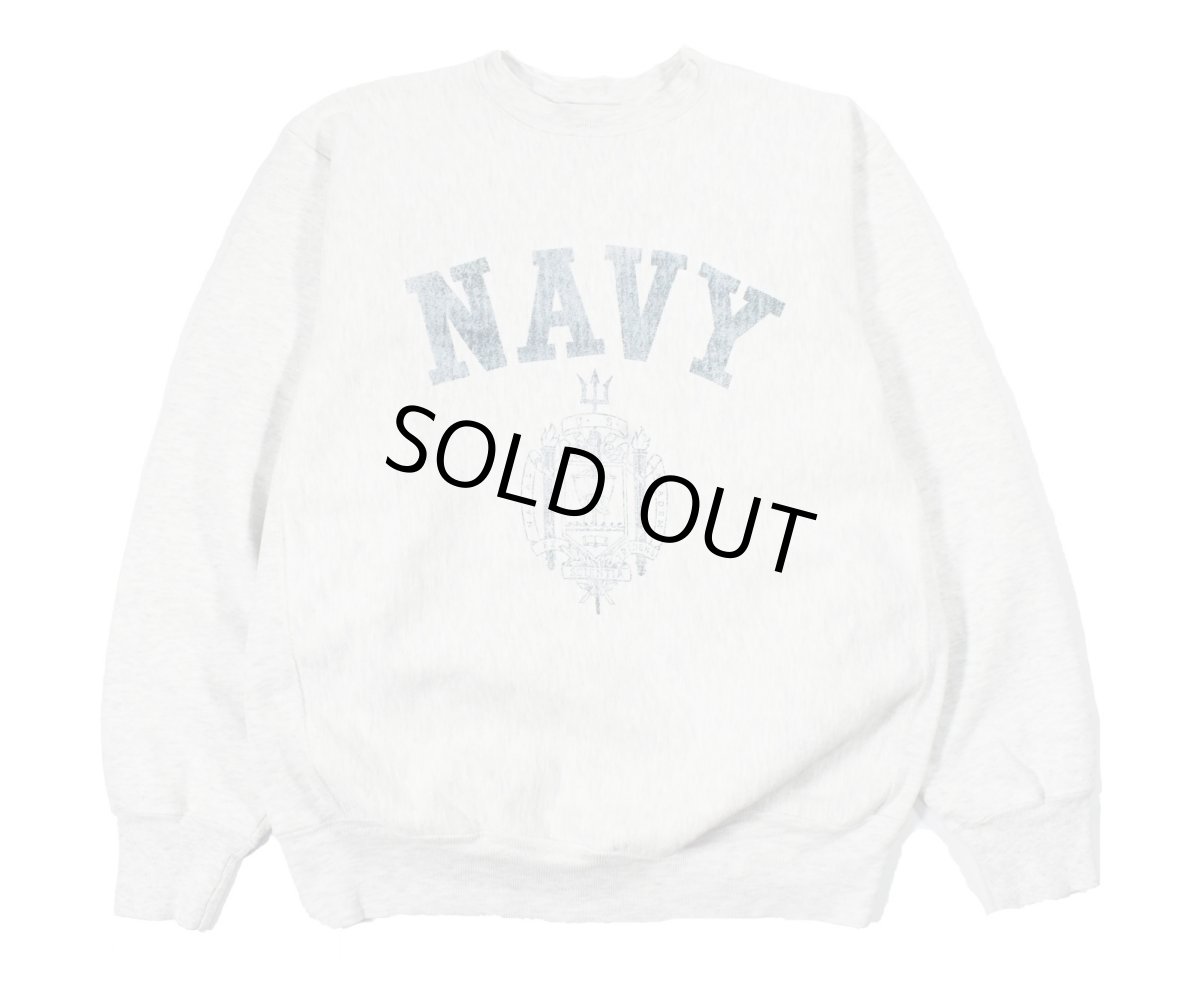 画像1: Used USNA Crew Neck Sweat Shirt made in USA (1)