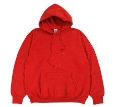 画像1: Used Fruit of the Loom Raglan Sleeve Blank Sweat Hoodie Red made in USA (1)