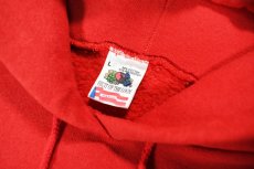 画像4: Used Fruit of the Loom Raglan Sleeve Blank Sweat Hoodie Red made in USA (4)