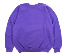 画像1: Used Hanes Raglan Sleeve Blank Sweat Shirt Purple made in USA (1)