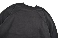 画像2: Used Hanes Raglan Sleeve Blank Sweat Shirt Black made in USA (2)