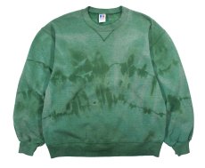 画像1: Used Russell Athletic Bleached Sweat Shirt Green made in USA (1)