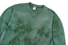 画像2: Used Russell Athletic Bleached Sweat Shirt Green made in USA (2)