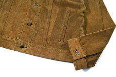 画像3: Used Gap Suede Trucker Jacket Brown (3)