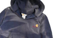 画像2: Used Carhartt Sweat Hoodie Fade Navy made in USA (2)