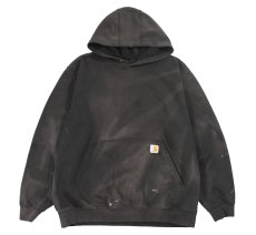 画像1: Used Carhartt Sweat Hoodie Fade Black (1)