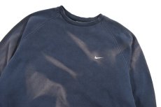 画像2: Used Nike Raglan Sleeve Sweat Shirt Fade Navy (2)