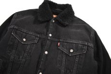 画像2: 96' Used Levi's Denim Sherpa Jacket Black made in USA (2)