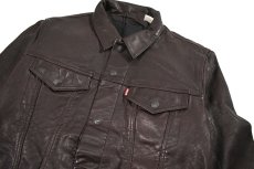 画像2: Levi's Leather Trucker Jacket Brown リーバイス (2)